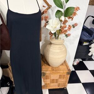Madewell Elegant Black Spaghetti Strap Dress